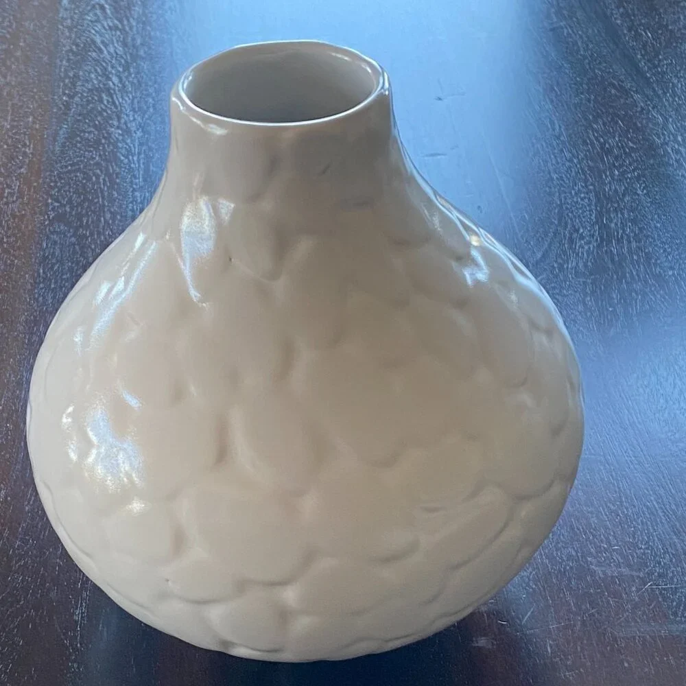 Jonathan Adler Pebble Vase White Ceramic Hand Made EUC